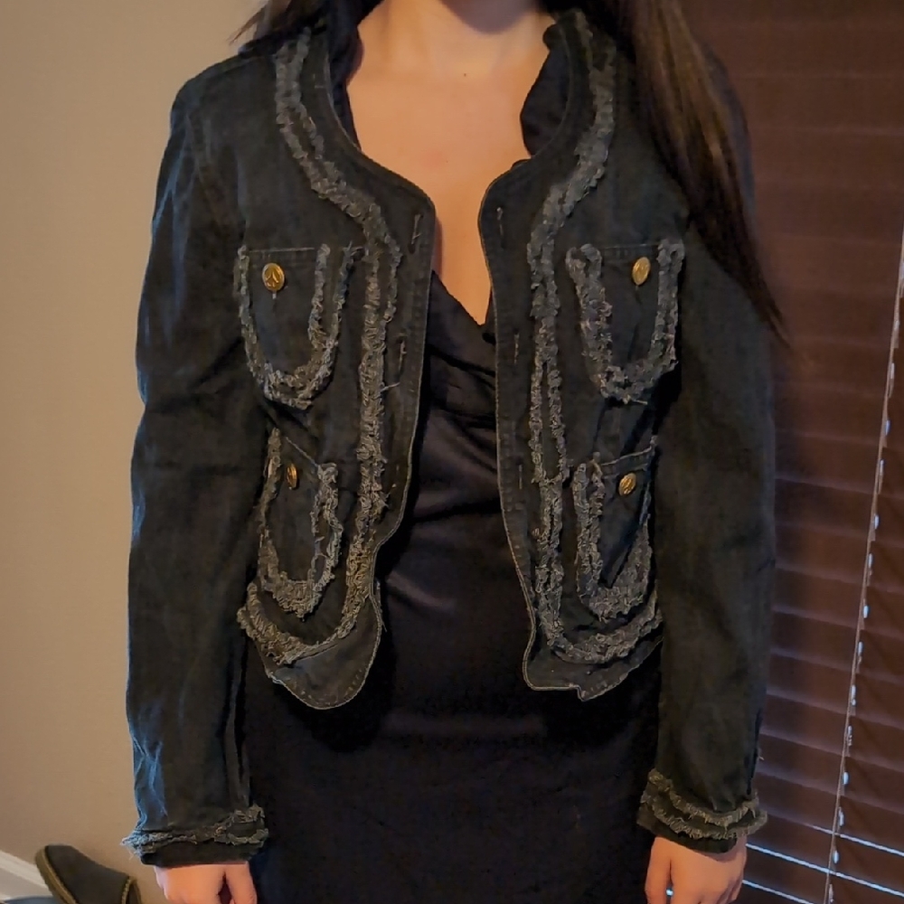 Moschino Black Jacket with Gold Buttons